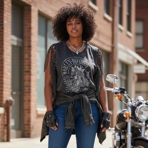 Harley-Davidson Charcoal Graphic Women's Tee New With Tags XL